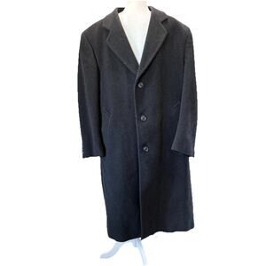 Silver Cloud Cashmere Wool Cashmere Blend Charcoal Top Coat Men's 46R *read